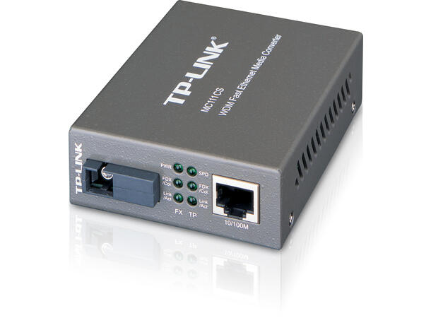 Fast Ethernet Media Converter, 20km SM Simplex SC Fiber, Tx/Rx=1550nm/1310nm